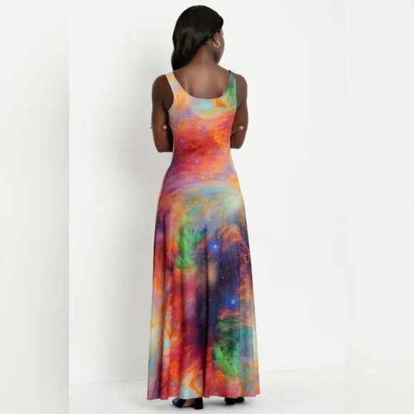 Blackmilk Galaxy Rainbow Maxi Dress XL. NWT. Space print. Sexy Miss Frizzle - Picture 2 of 12